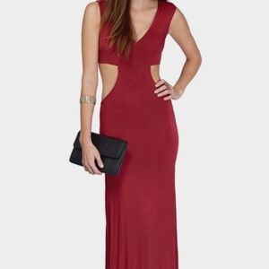 Dress TOBI - Women’s (S) Justine Red Cut Out Open Back Sleeveless Maxi Dress